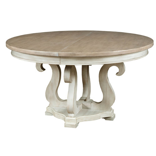 Laurel Foundry Modern Farmhouse Oakman Extendable Round Dining Table